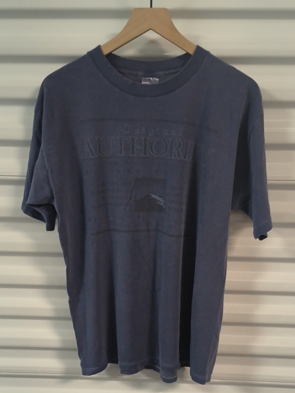 Vtg Original Authority Single Stitched Indigo Crewneck Short Sleeve T-Shirt L